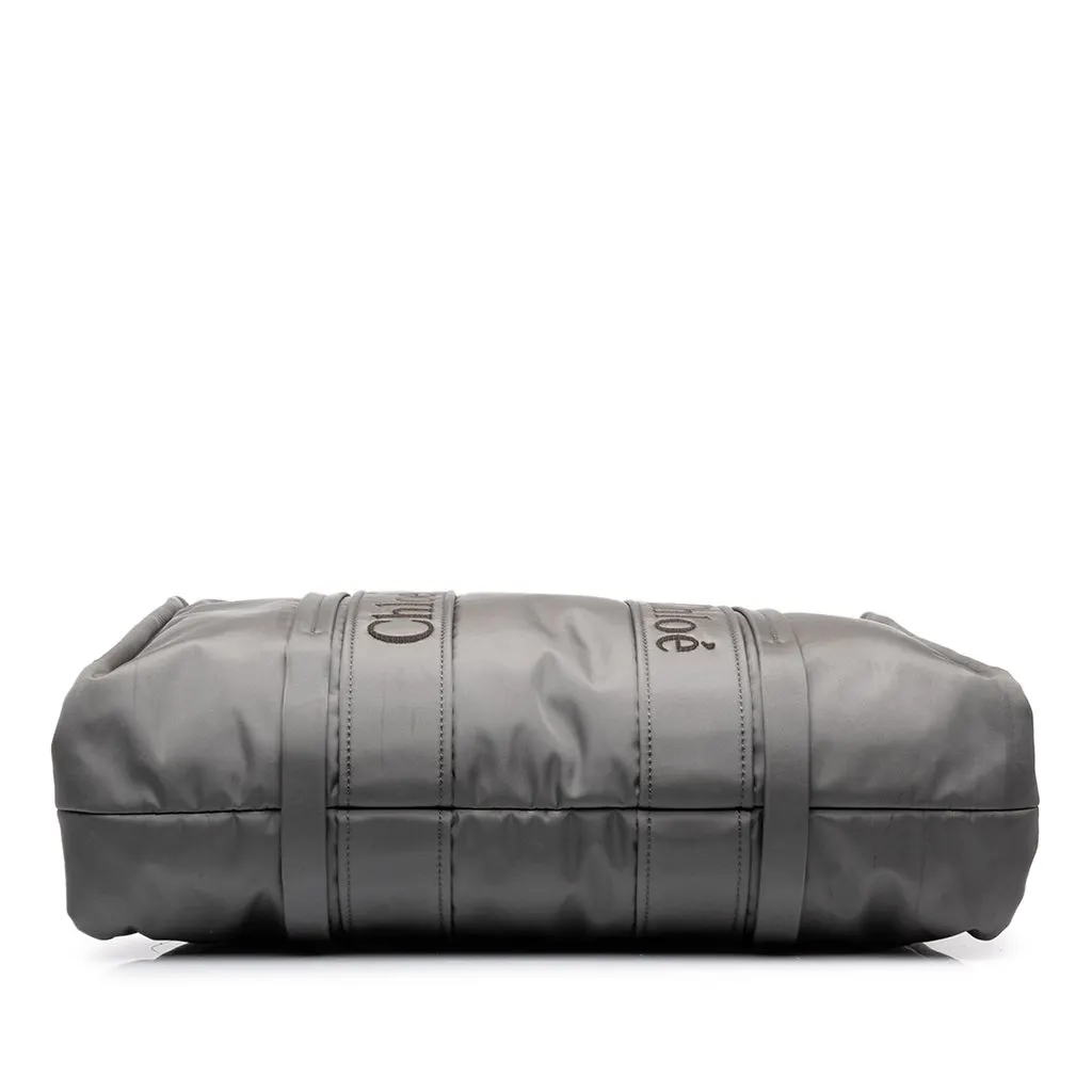 Chloé Large Nylon Woody Tote Grey Polyamide Very good - Inside View