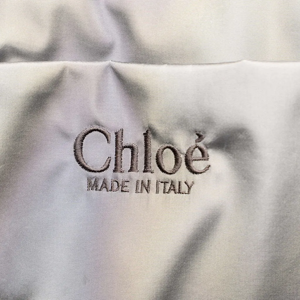 Chloé Large Nylon Woody Tote Grey Polyamide Very good - Box View