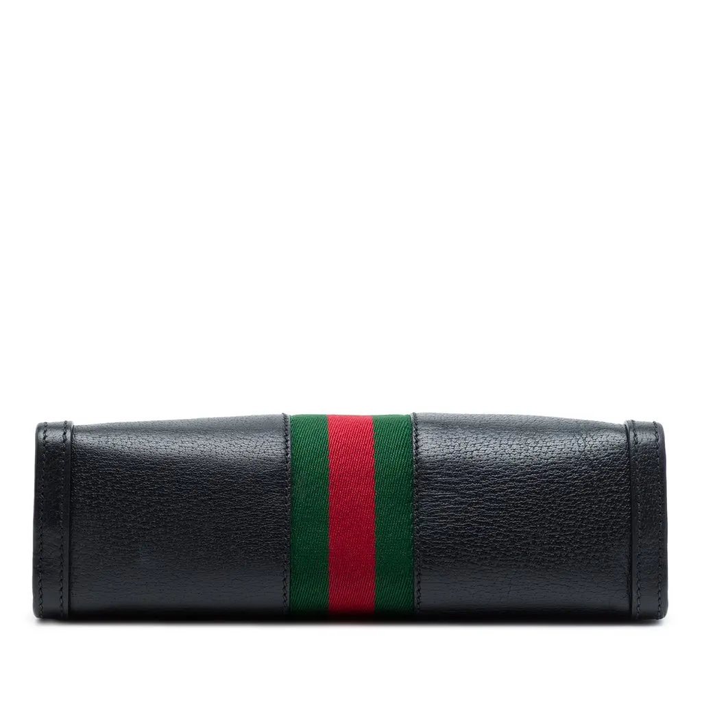 Gucci Small Calfskin Web Ophidia Chain Crossbody Black Leather Very good - Inside View