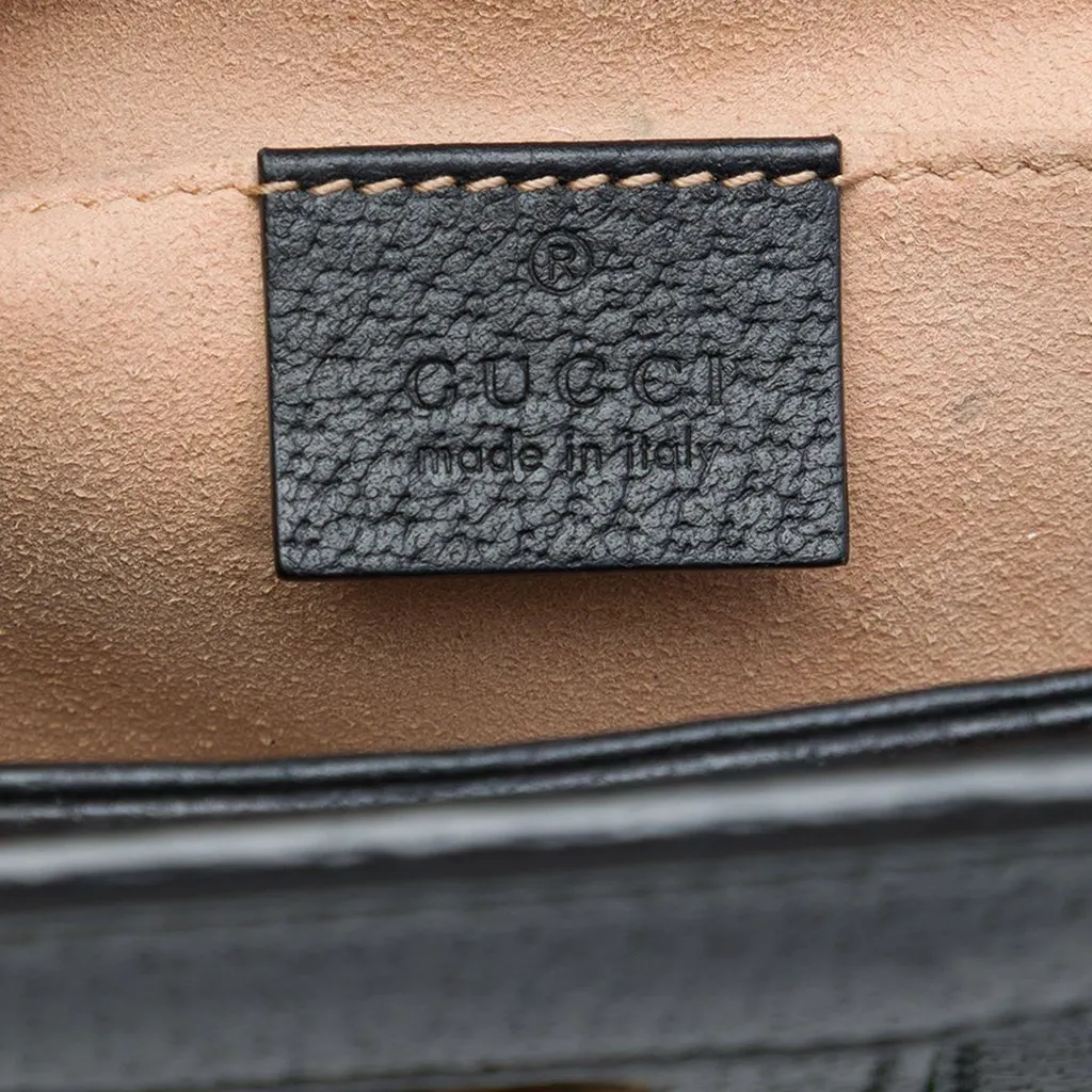 Gucci Small Calfskin Web Ophidia Chain Crossbody Black Leather Very good - Box View