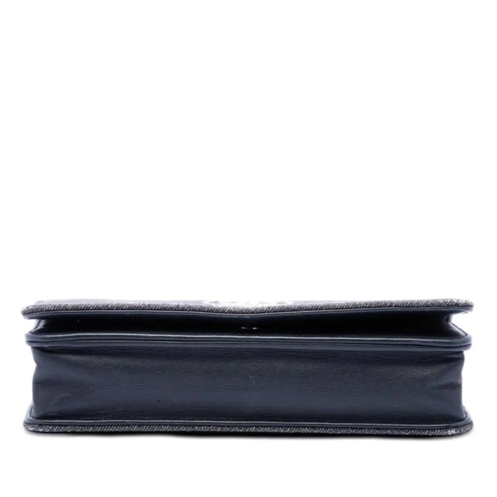 Chanel Denim Deauville Wallet On Chain Blue Very good - Inside View