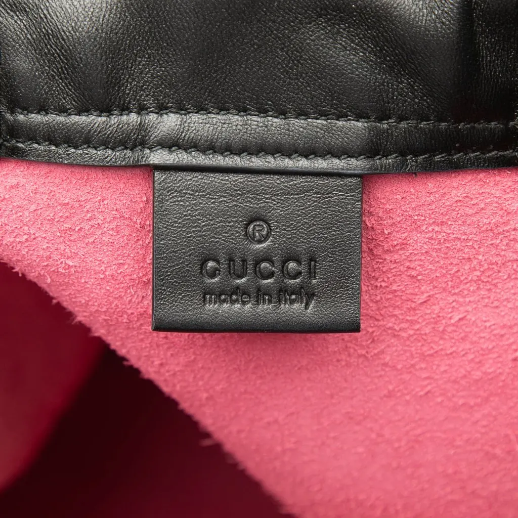 Gucci Leather Logo Drawstring Backpack Pink Leather Very good - Box View