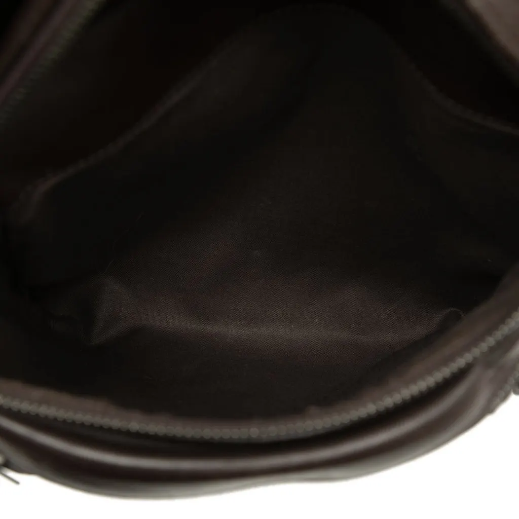 Bottega Veneta Intrecciato Trimmed Nappa Utility Belt Bag Brown Leather Very good - Model View