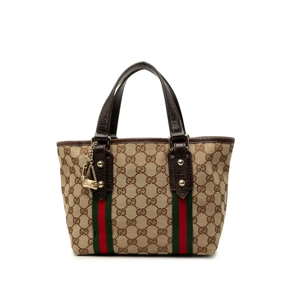 Gucci GG Canvas Jolicoeur Handbag Beige Canvas Very good - Front View