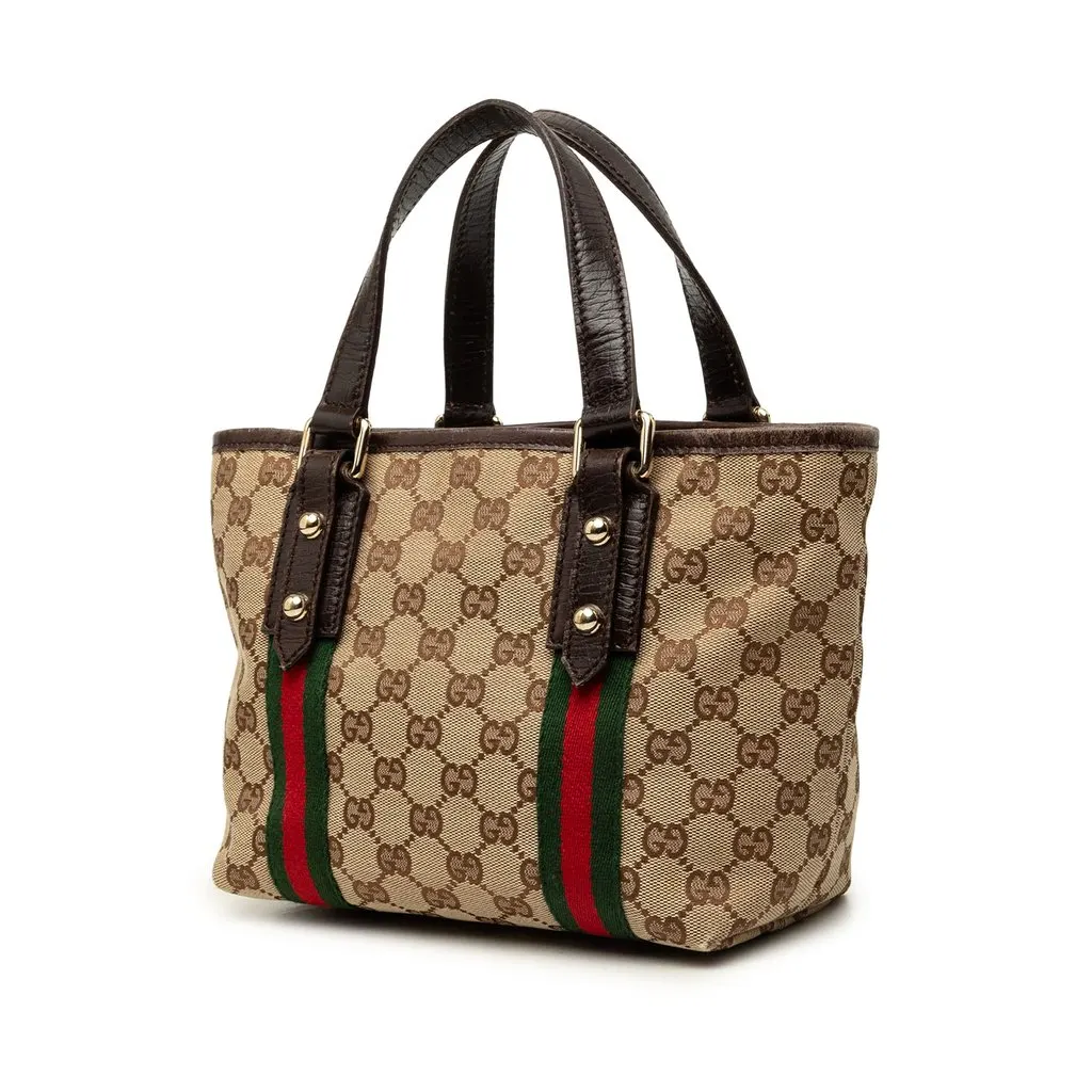 Gucci GG Canvas Jolicoeur Handbag Beige Canvas Very good - Back View