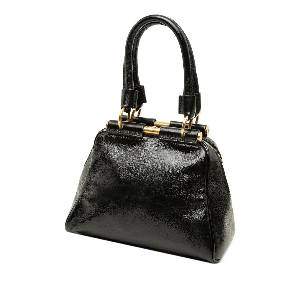 Saint Laurent Small Patent Majorelle Handbag Black Leather Very good - Back View