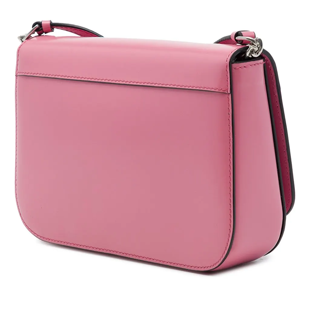 Prada Spazzolato Leather Sybille Flap Crossbody Pink Leather Very good - Back View