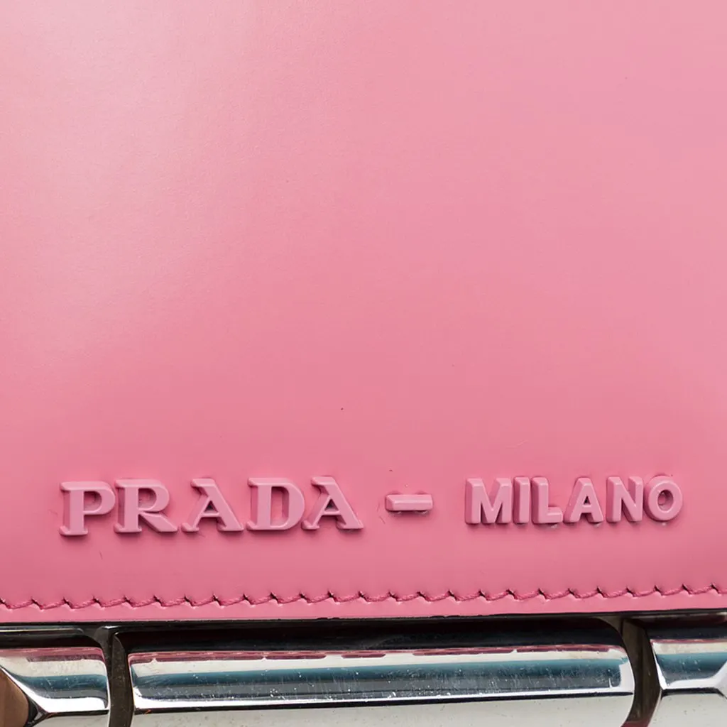 Prada Spazzolato Leather Sybille Flap Crossbody Pink Leather Very good - Box View
