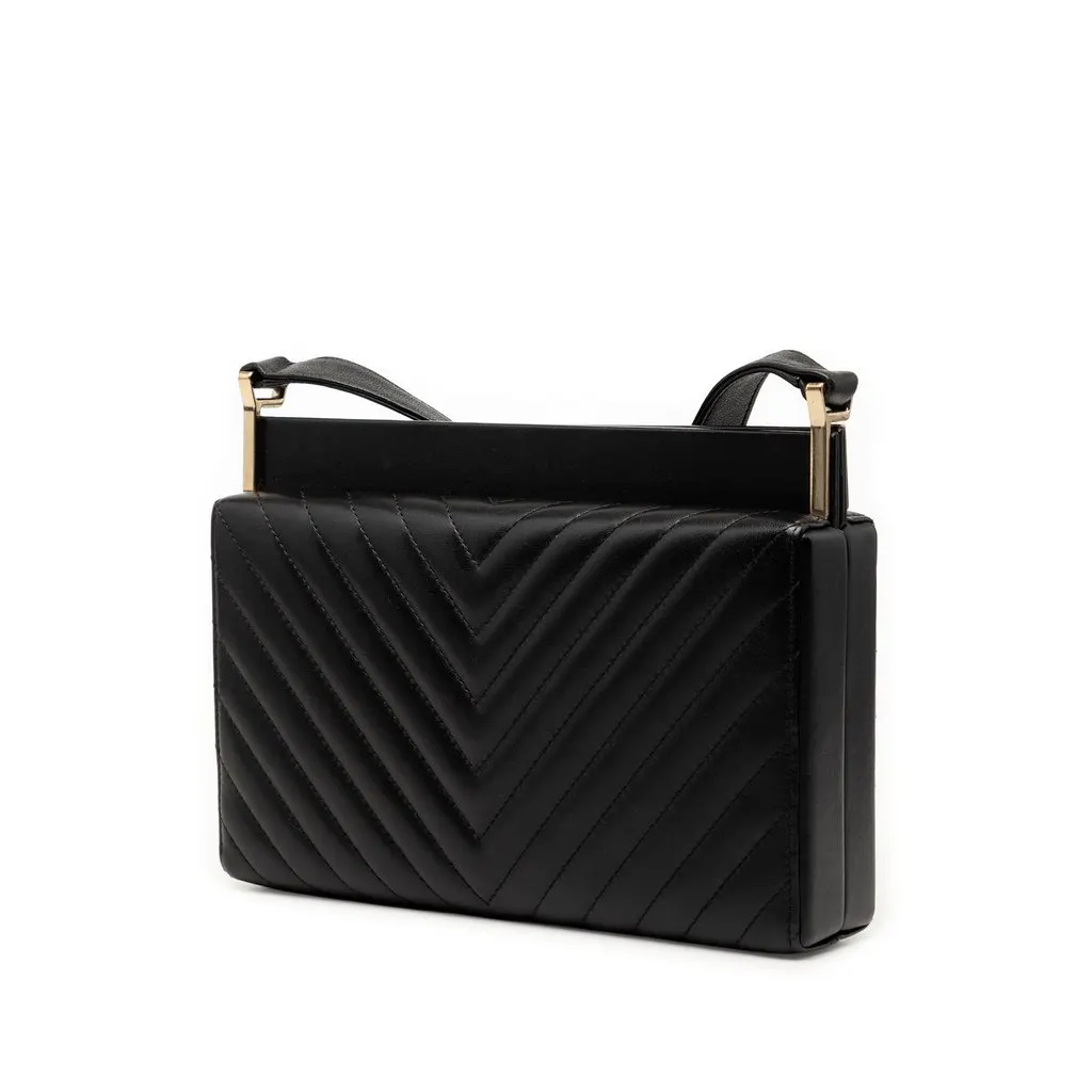 Chanel Chevron Lambskin Reissue 2.55 Frame Crossbody Black Leather Very good - Back View