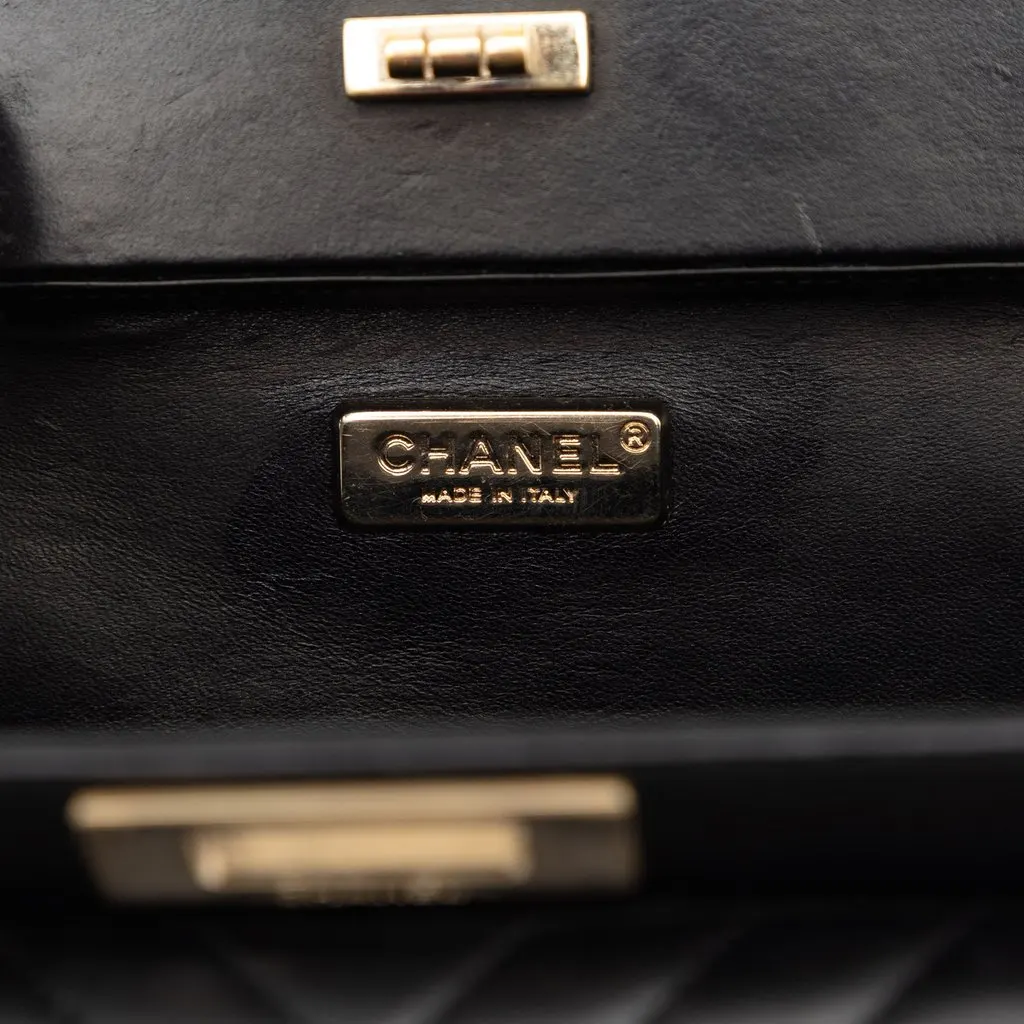 Chanel Chevron Lambskin Reissue 2.55 Frame Crossbody Black Leather Very good - Box View