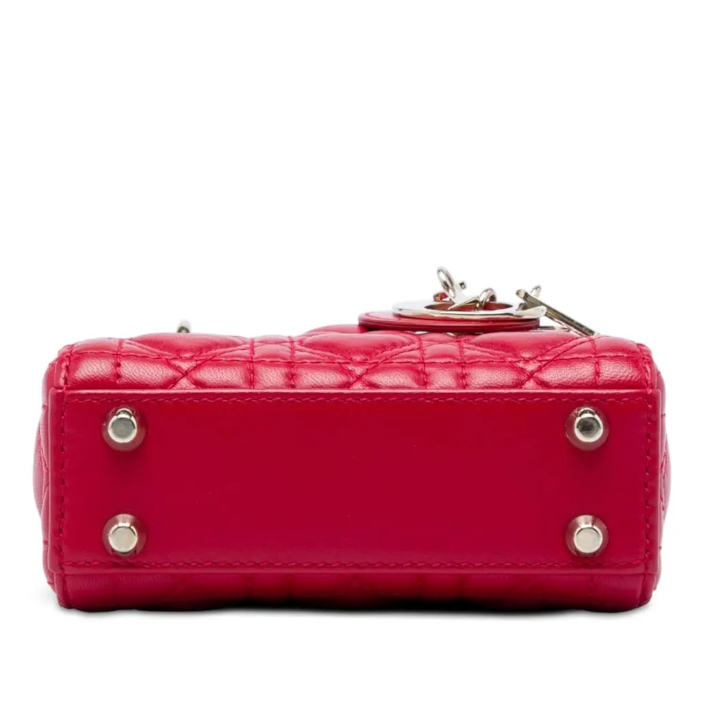 Dior DiorAmour Micro Lambskin Cannage Lady Dior Red Leather Very good - Inside View