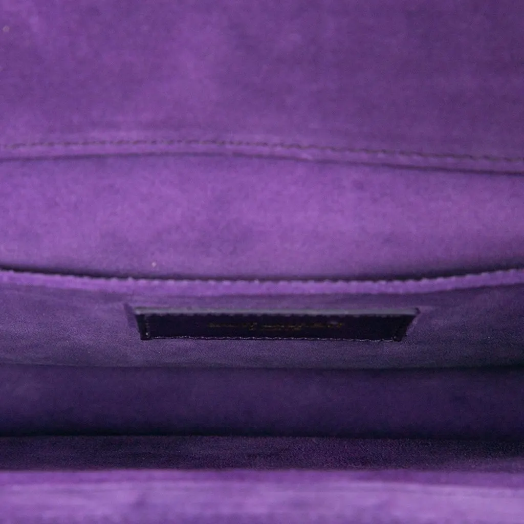 Saint Laurent Leather Chyc Ligne Clutch Purple Leather Very good - Model View
