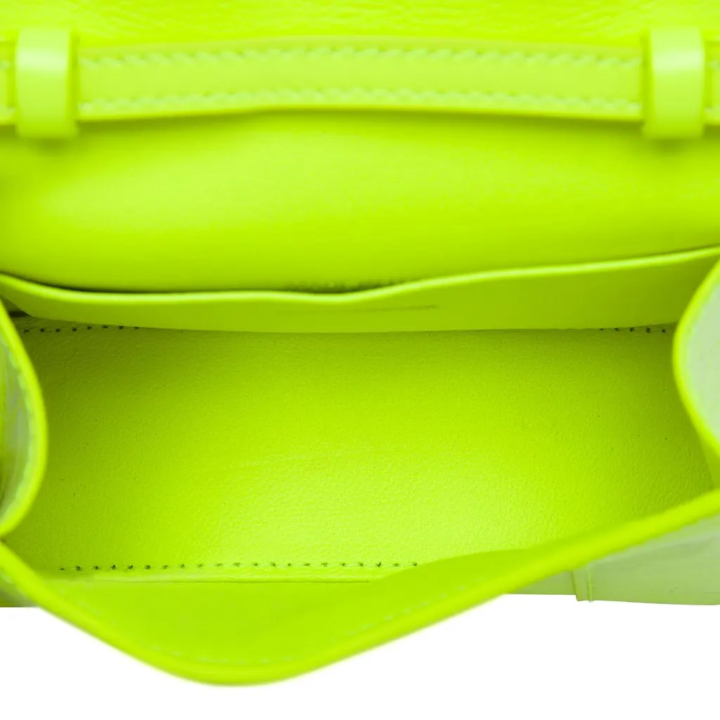 Balenciaga Mini Croc Embossed Calfskin Hourglass Top Handle Bag Green Leather Very good - Model View