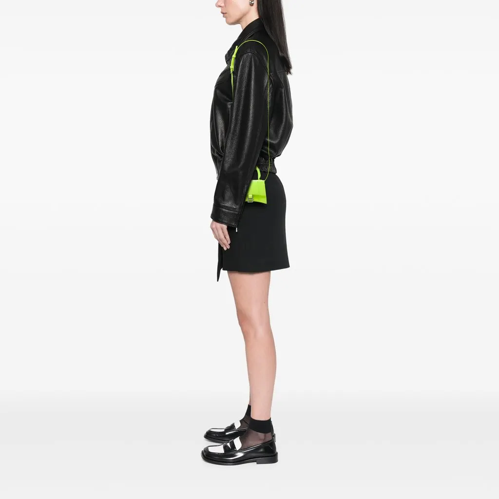 Balenciaga Mini Croc Embossed Calfskin Hourglass Top Handle Bag Green Leather Very good - Box View