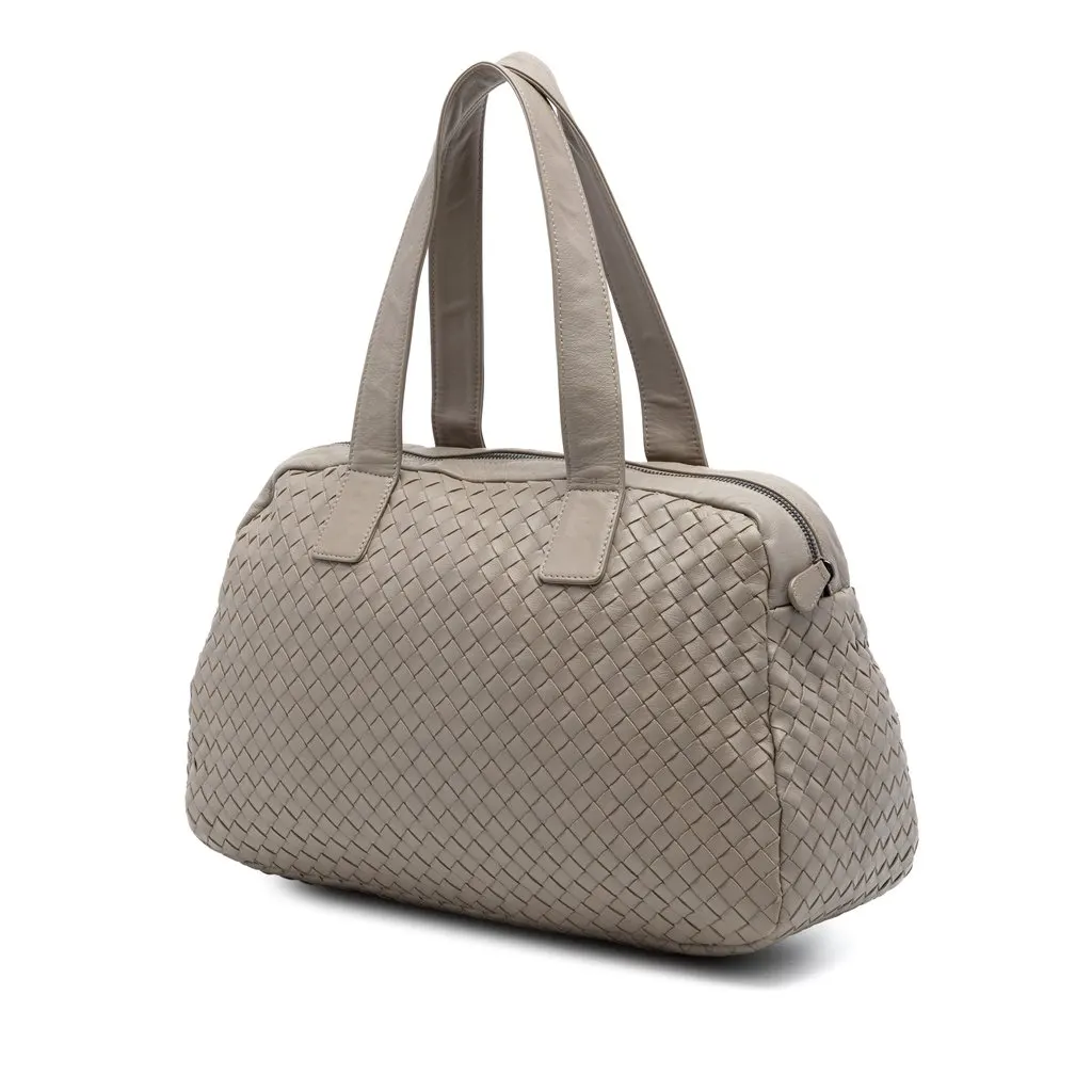 Bottega Veneta Nappa Intrecciato Handbag Brown Leather Good - Back View