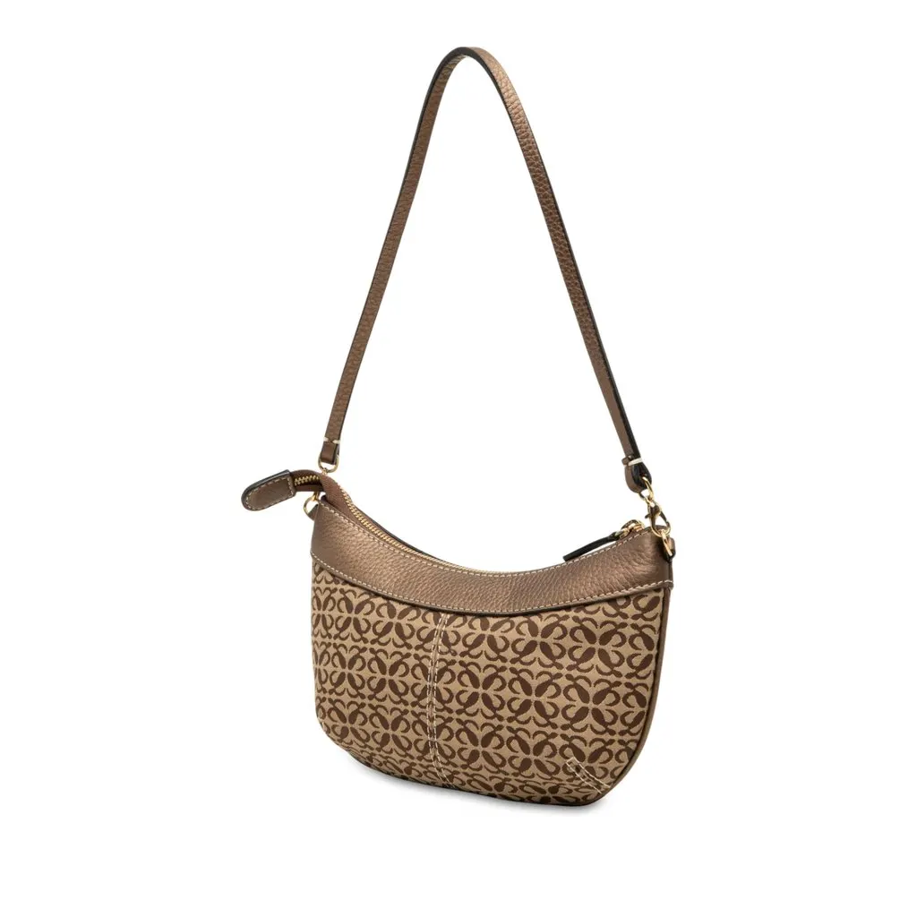Loewe Anagram Canvas Shoulder Bag Brown Very good - Back View