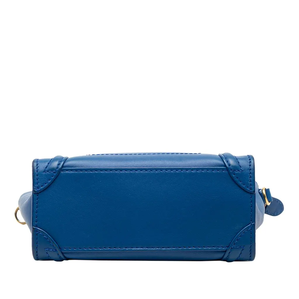 Celine Nano Leather Luggage Tote Blue Leather Very good - Inside View