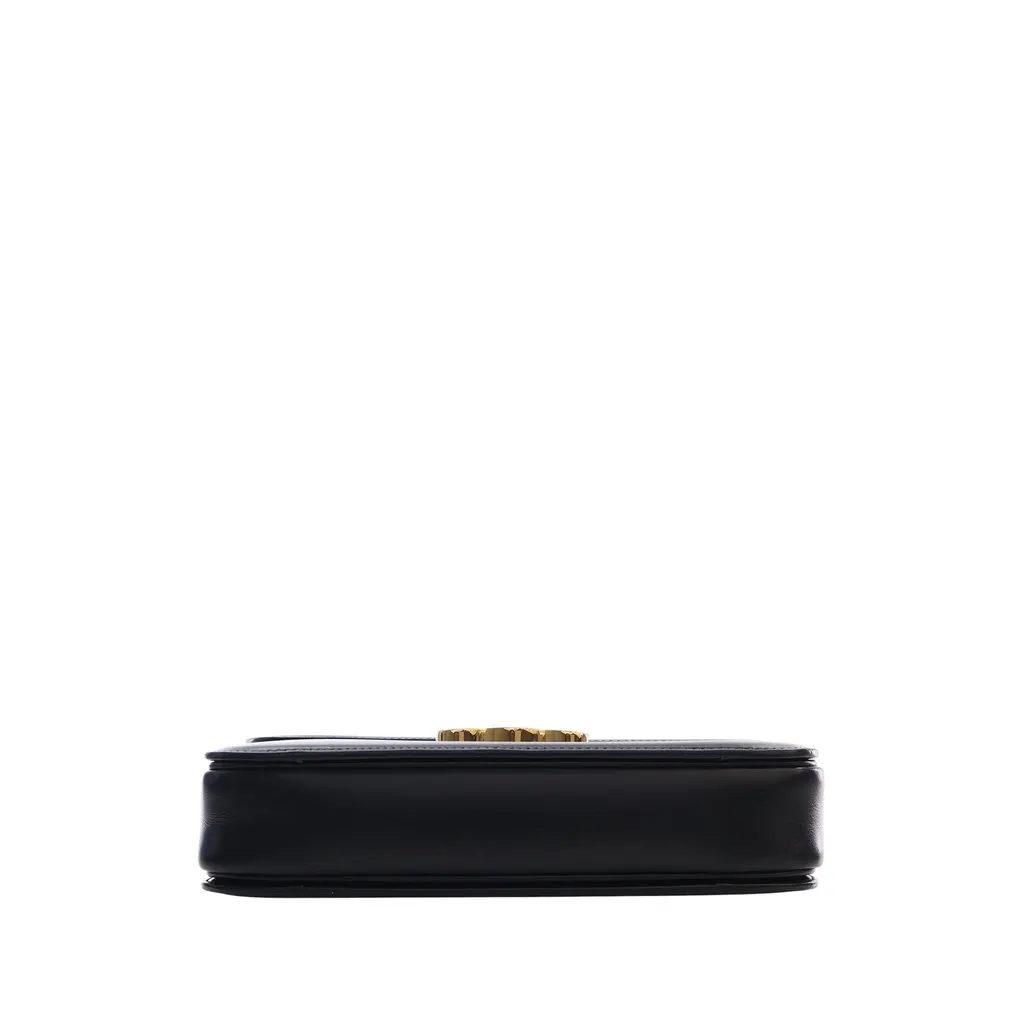 Celine Classique Shiny Calfskin Triomphe Crossbody Black Leather Very good - Inside View
