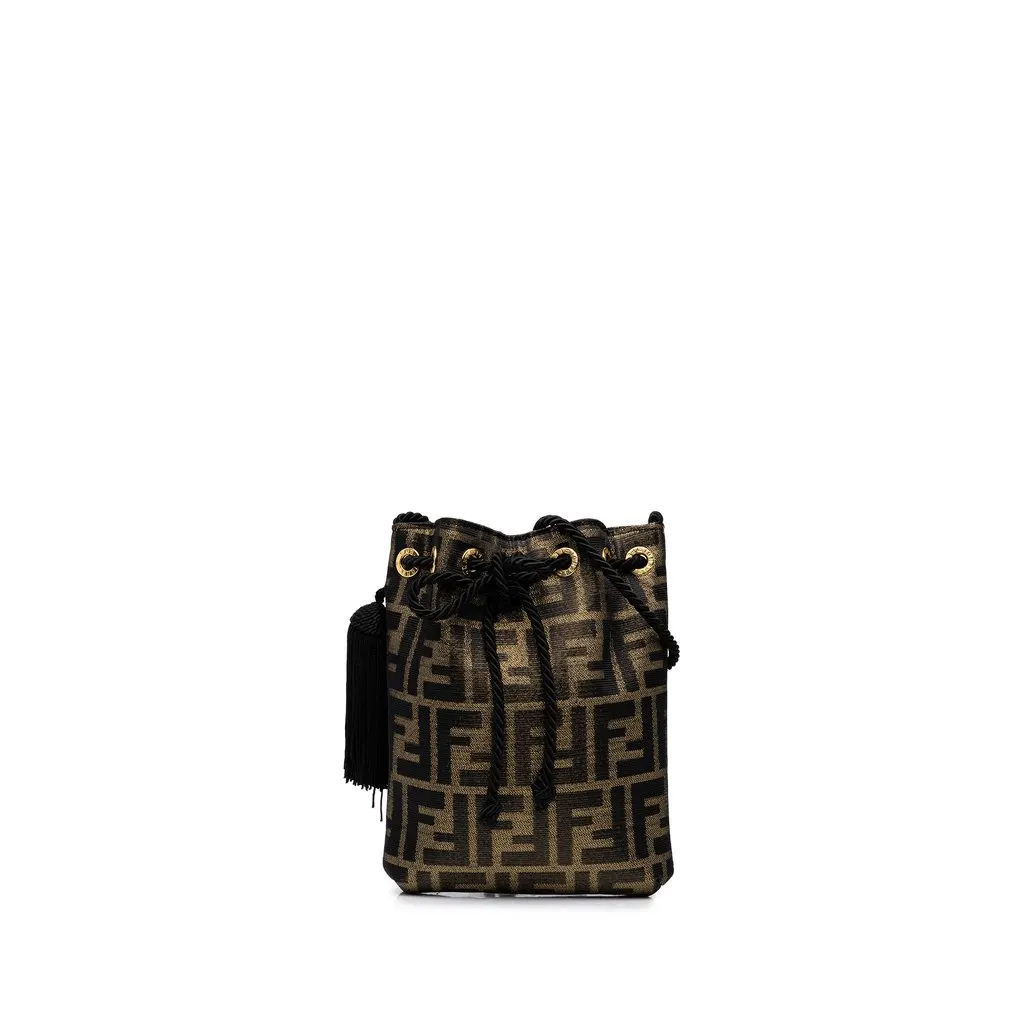 Fendi Zucca Canvas Drawstring Bucket Bag