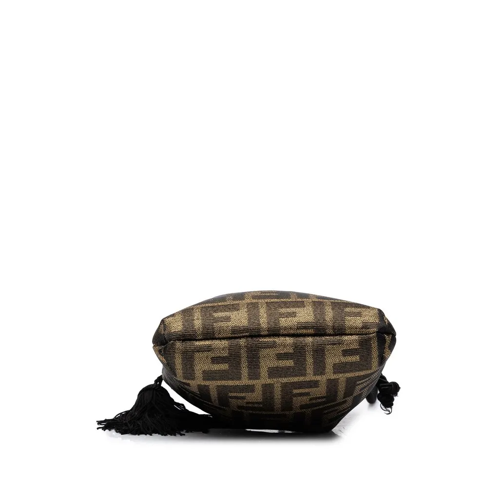 Fendi Zucca Canvas Drawstring Bucket Bag Brown Canvas Good - Inside View