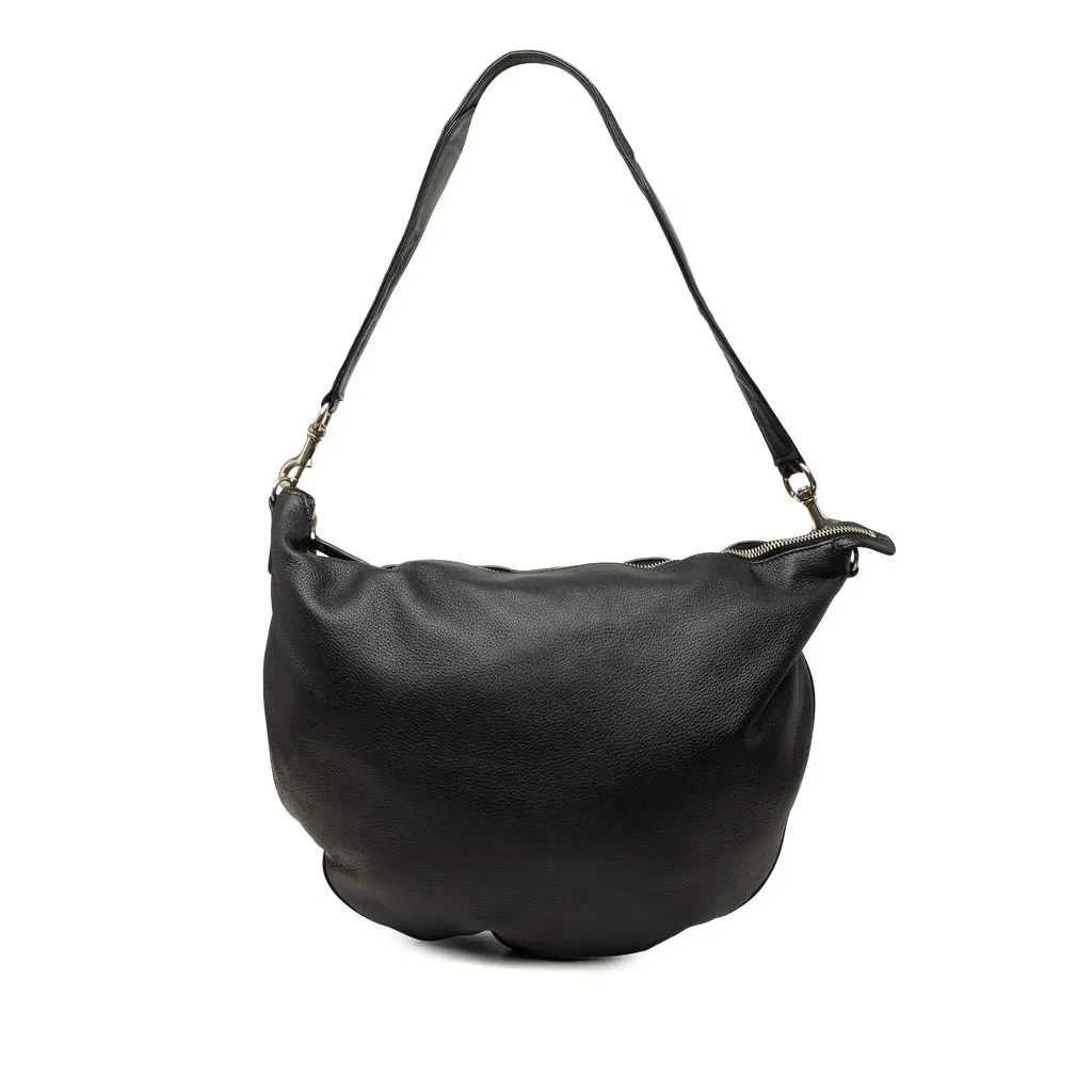 Gucci Calfskin Half Moon Hobo Black Leather Very good - Front View