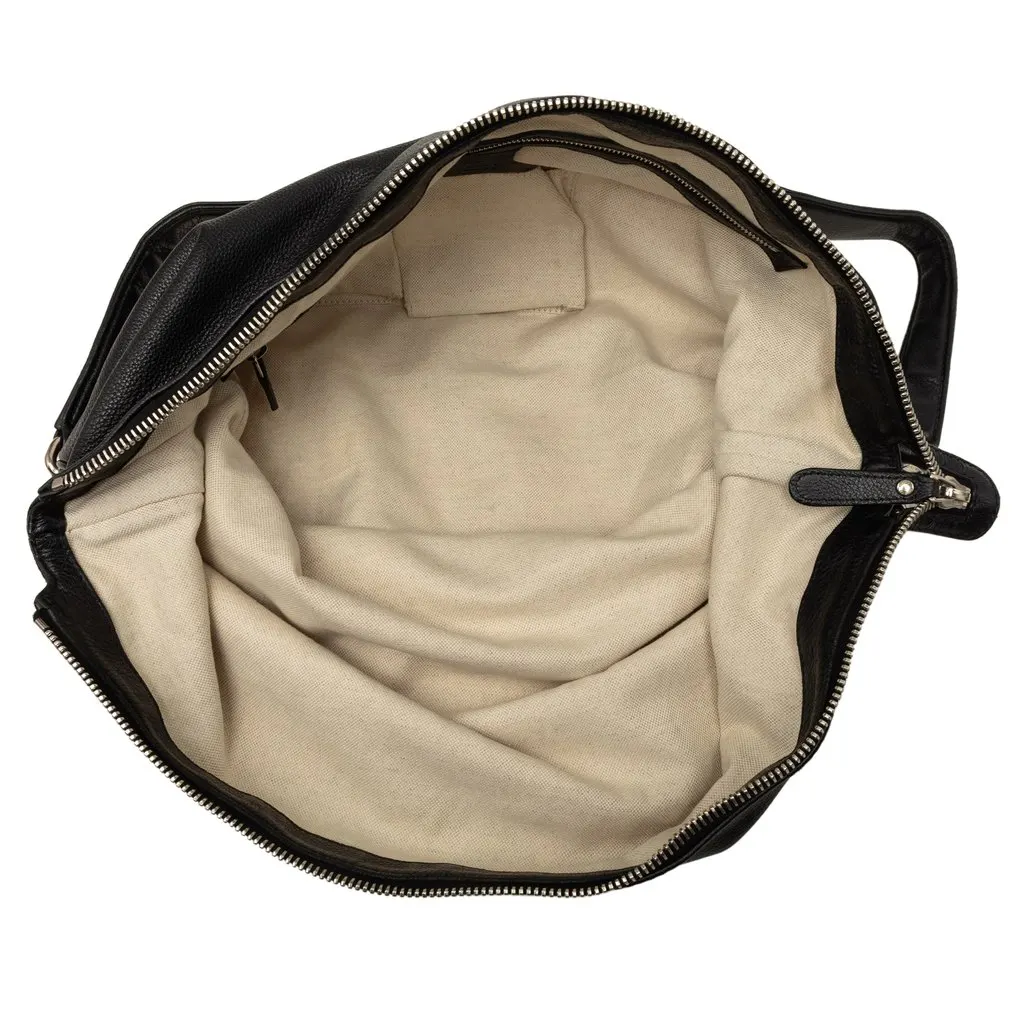 Gucci Calfskin Half Moon Hobo Black Leather Very good - Model View