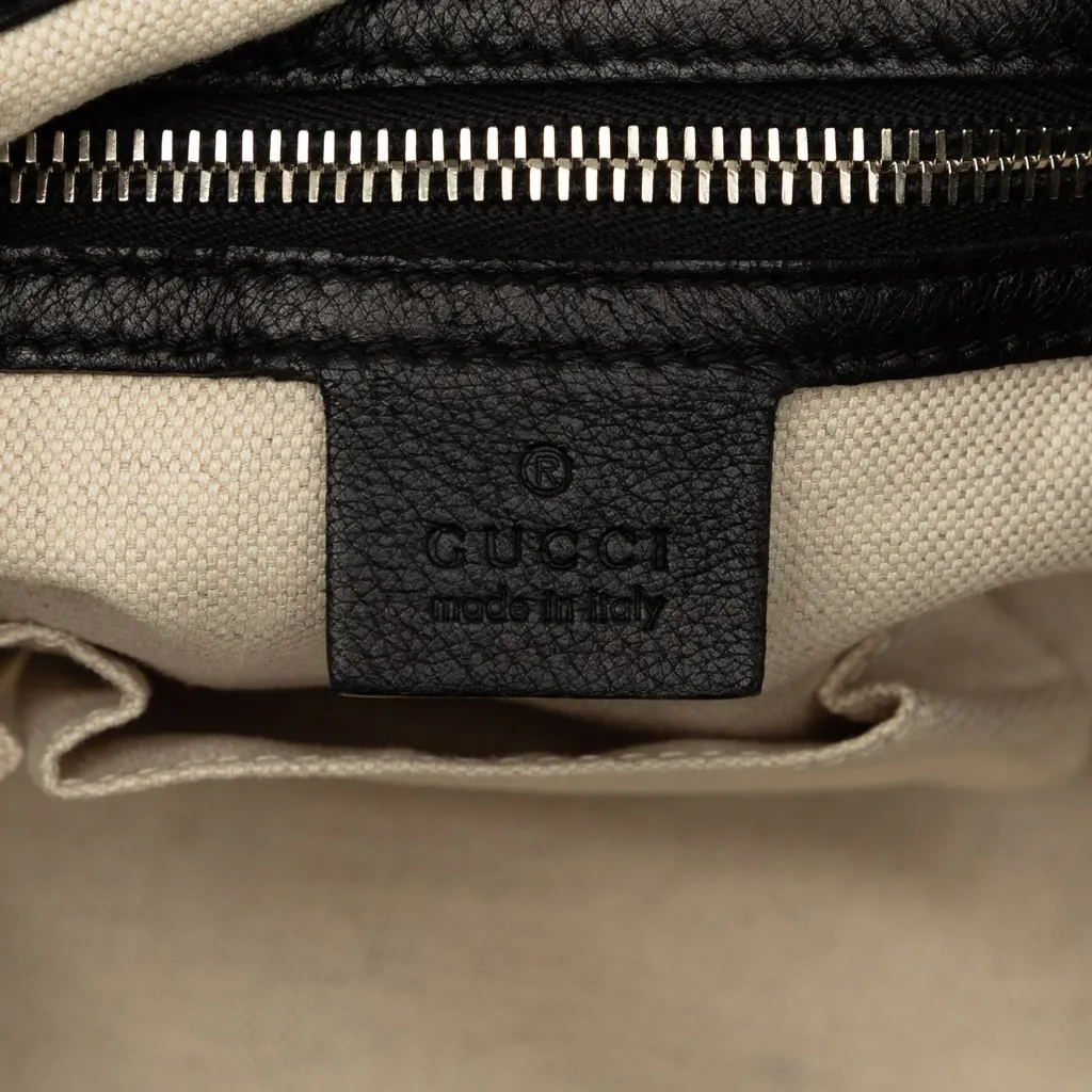 Gucci Calfskin Half Moon Hobo Black Leather Very good - Box View