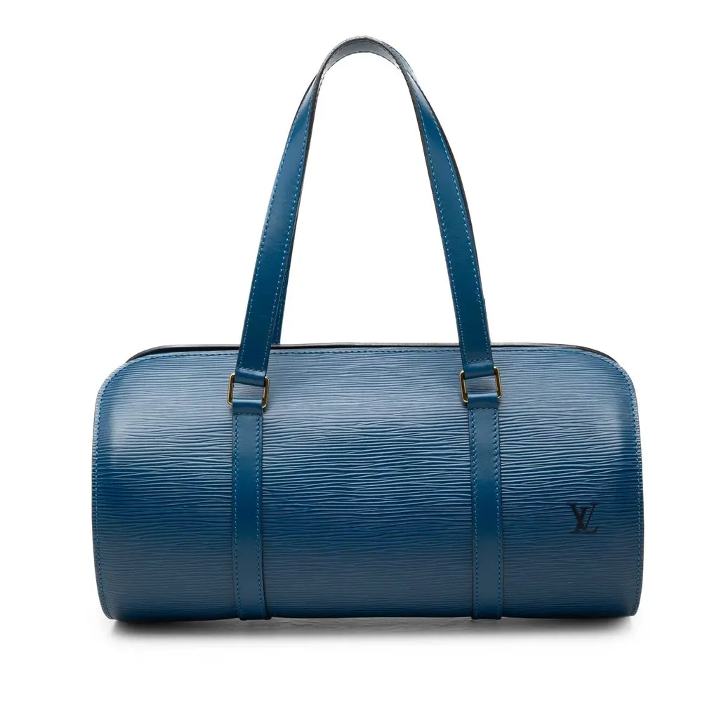 Louis Vuitton Epi Soufflot Blue Leather Very good - Front View