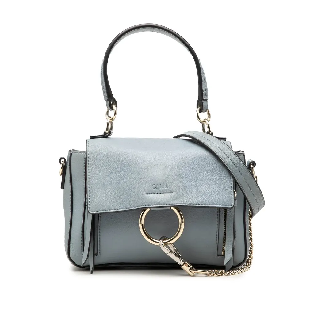 Chloé Mini Leather Faye Day Satchel Blue Leather Very good - Front View