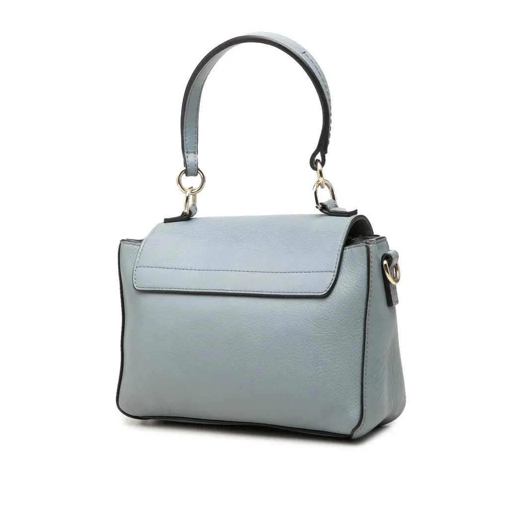 Chloé Mini Leather Faye Day Satchel Blue Leather Very good - Back View