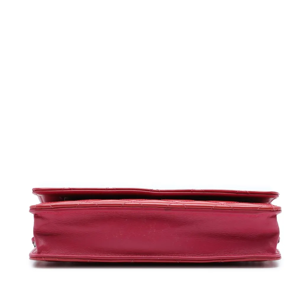 Chanel CC Quilted Patent Wallet On Chain Red Leather Very good - Inside View