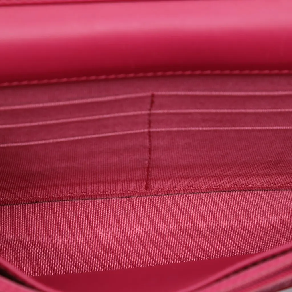 Chanel CC Quilted Patent Wallet On Chain Red Leather Very good - Model View