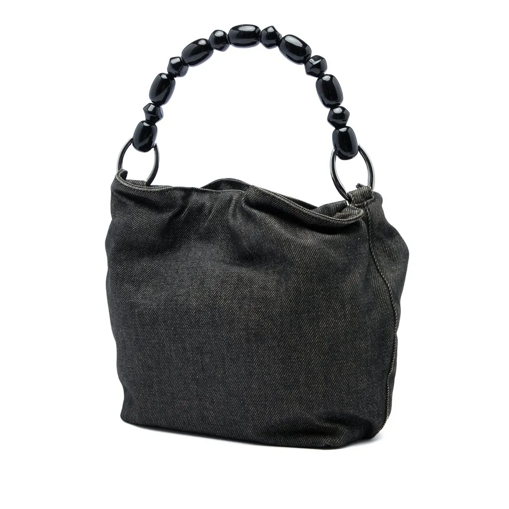 Dior Denim Malice Handbag Black Denim Good - Back View