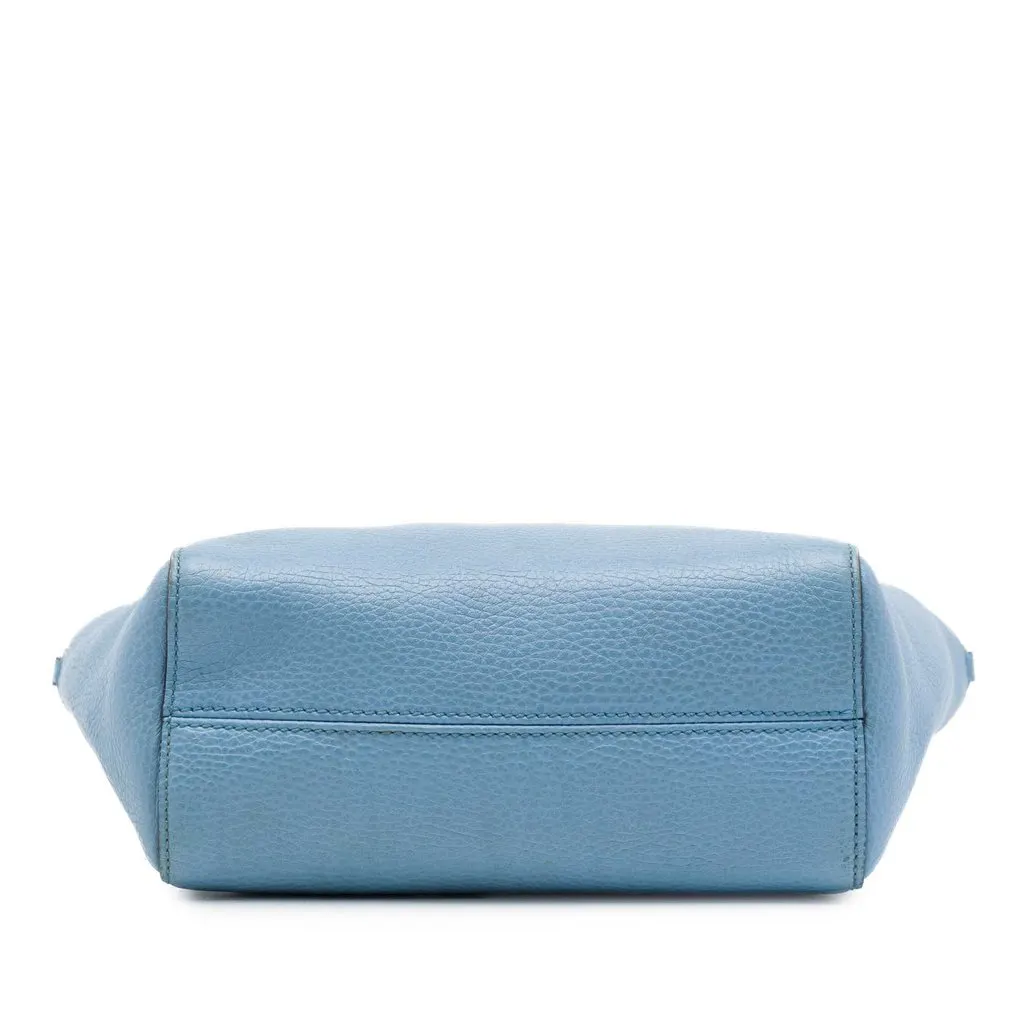 Gucci Mini Leather Swing Satchel Blue Leather Good - Inside View