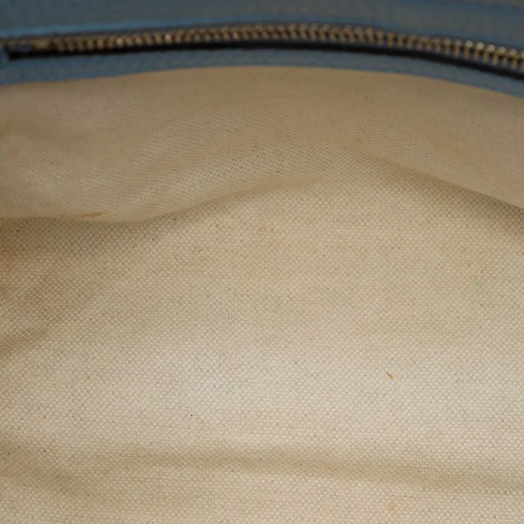 Gucci Mini Leather Swing Satchel Blue Leather Good - Model View