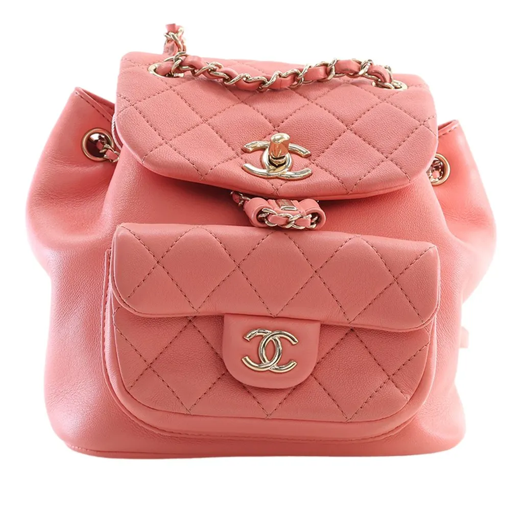 Chanel Small Lambskin Duma Backpack Pink Leather Very good - Front View