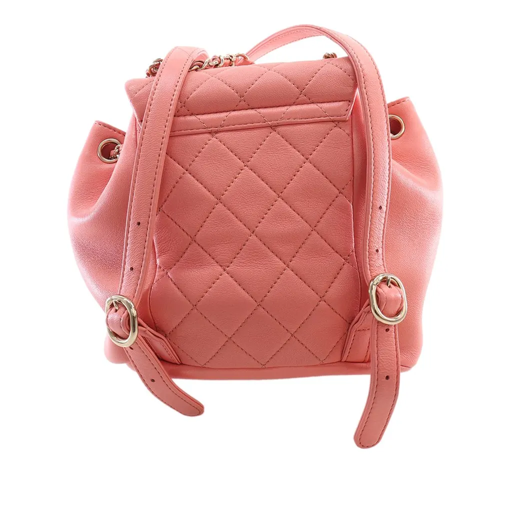 Chanel Small Lambskin Duma Backpack Pink Leather Very good - Back View