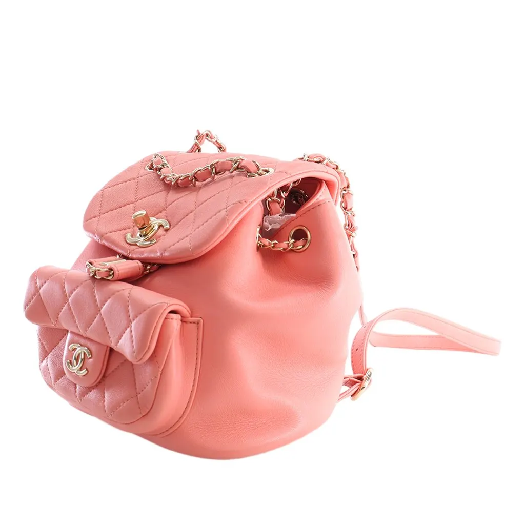 Chanel Small Lambskin Duma Backpack Pink Leather Very good - Inside View