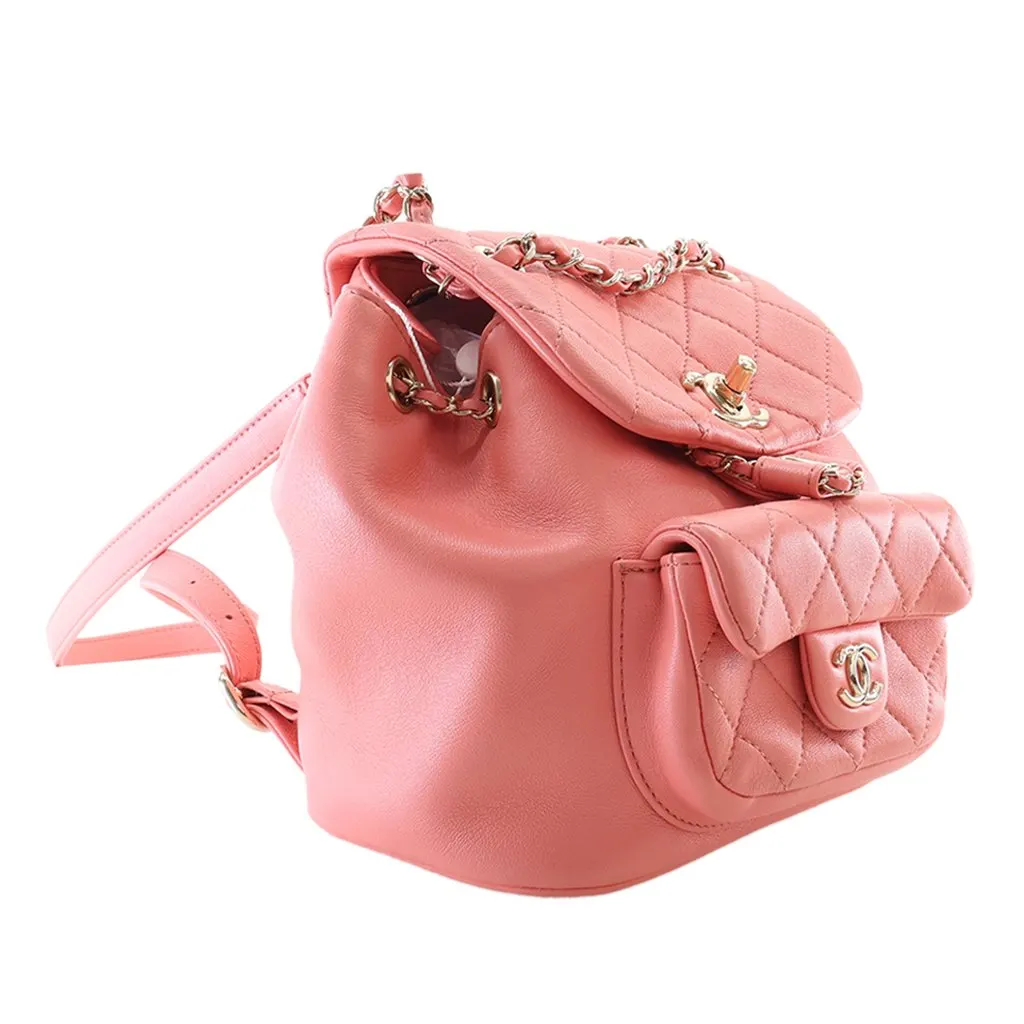 Chanel Small Lambskin Duma Backpack Pink Leather Very good - Model View