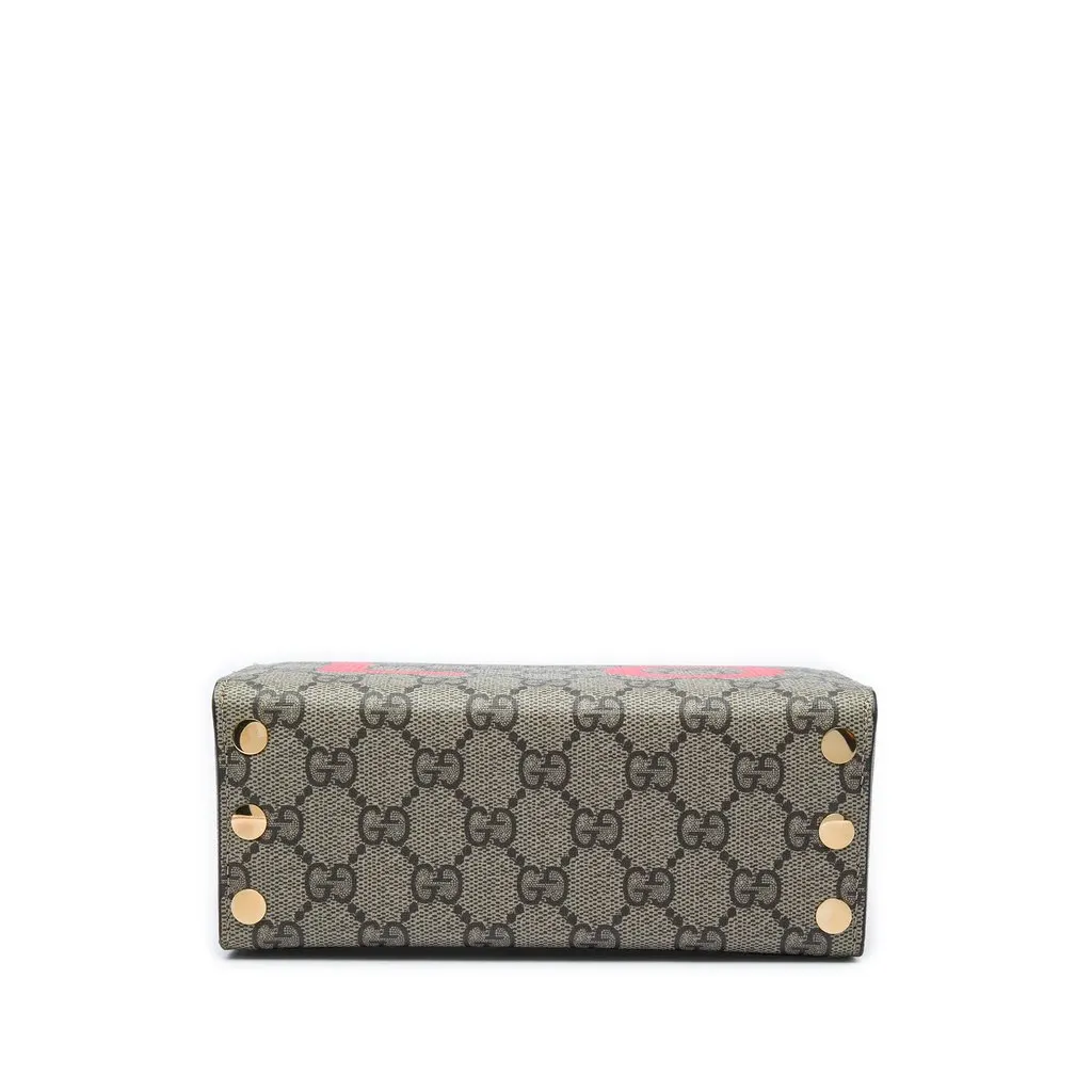 Gucci Mini GG Supreme Love Trunk Crossbody Beige Canvas Very good - Inside View