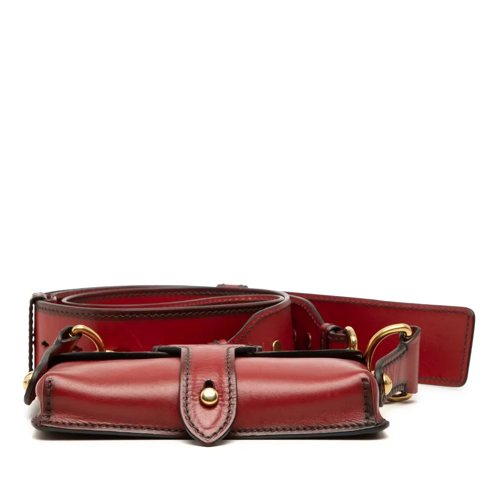 Dior Mini Leather D Bee Saddle Bag Red Leather Very good - Inside View