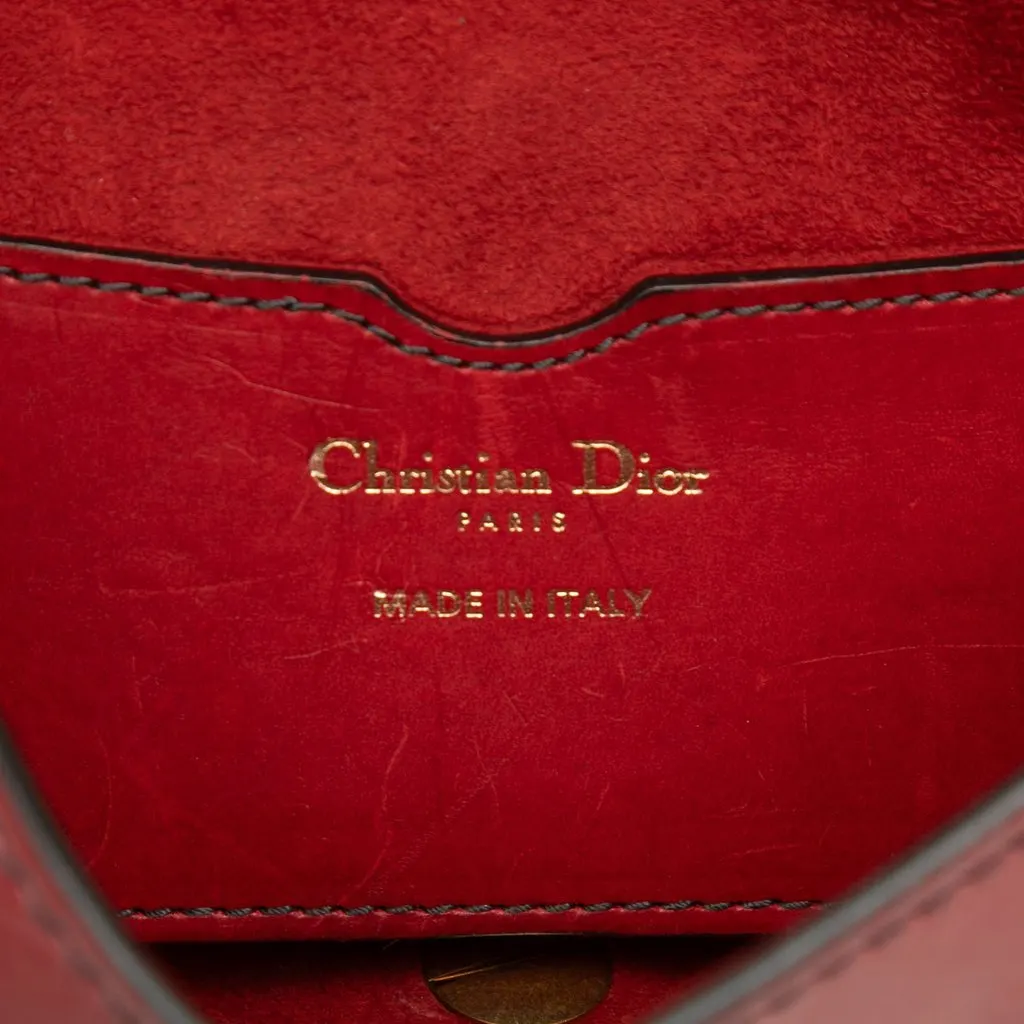 Dior Mini Leather D Bee Saddle Bag Red Leather Very good - Box View