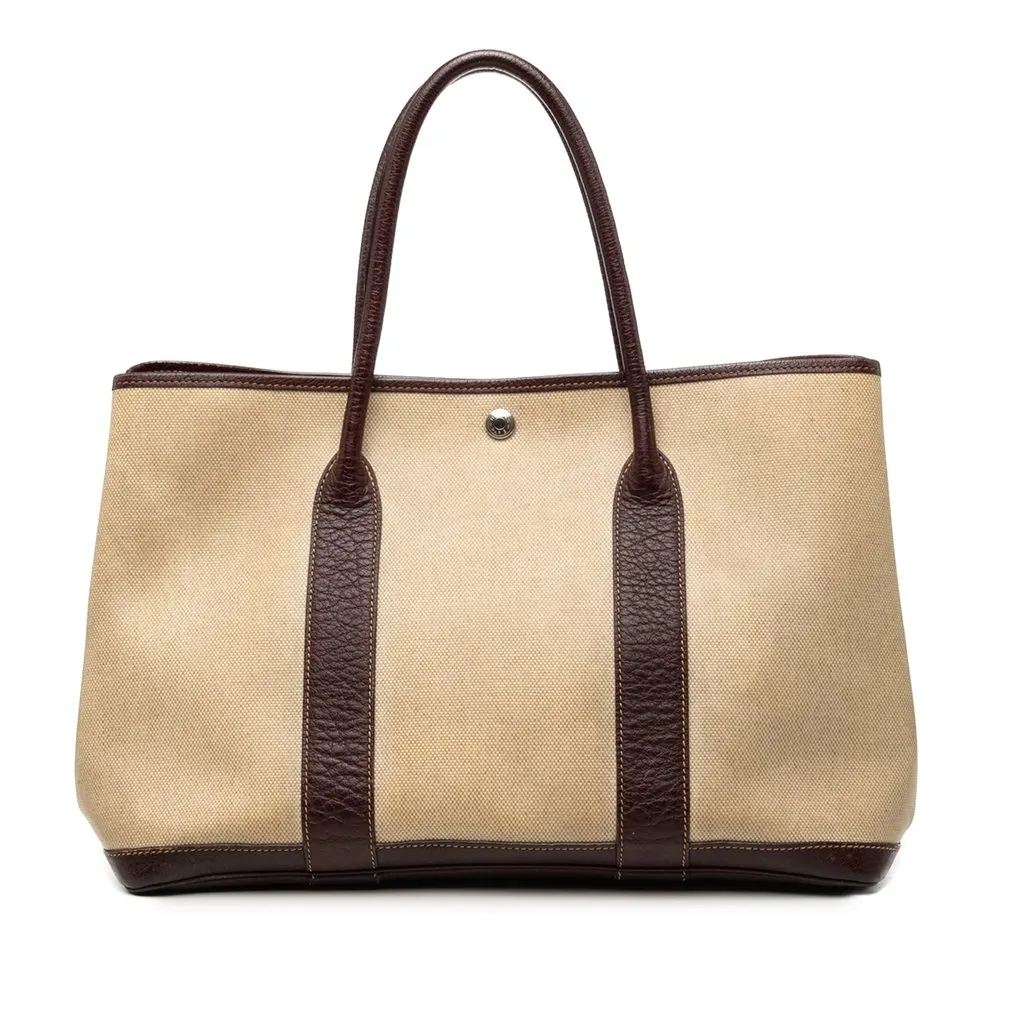Hermès Toile and Buffle Skipper Garden Party 36 Beige Canvas Very good - Front View