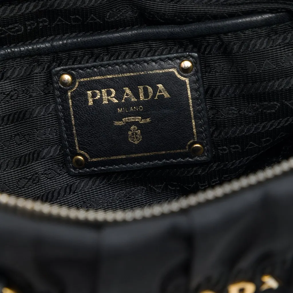Prada Tessuto Gaufre Satchel Black Polyamide Good - Box View