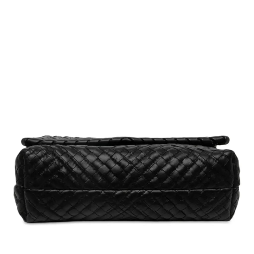 Bottega Veneta Small Nappa Intrecciato Boutis Olimpia Shoulder Bag Black Leather Very good - Inside View
