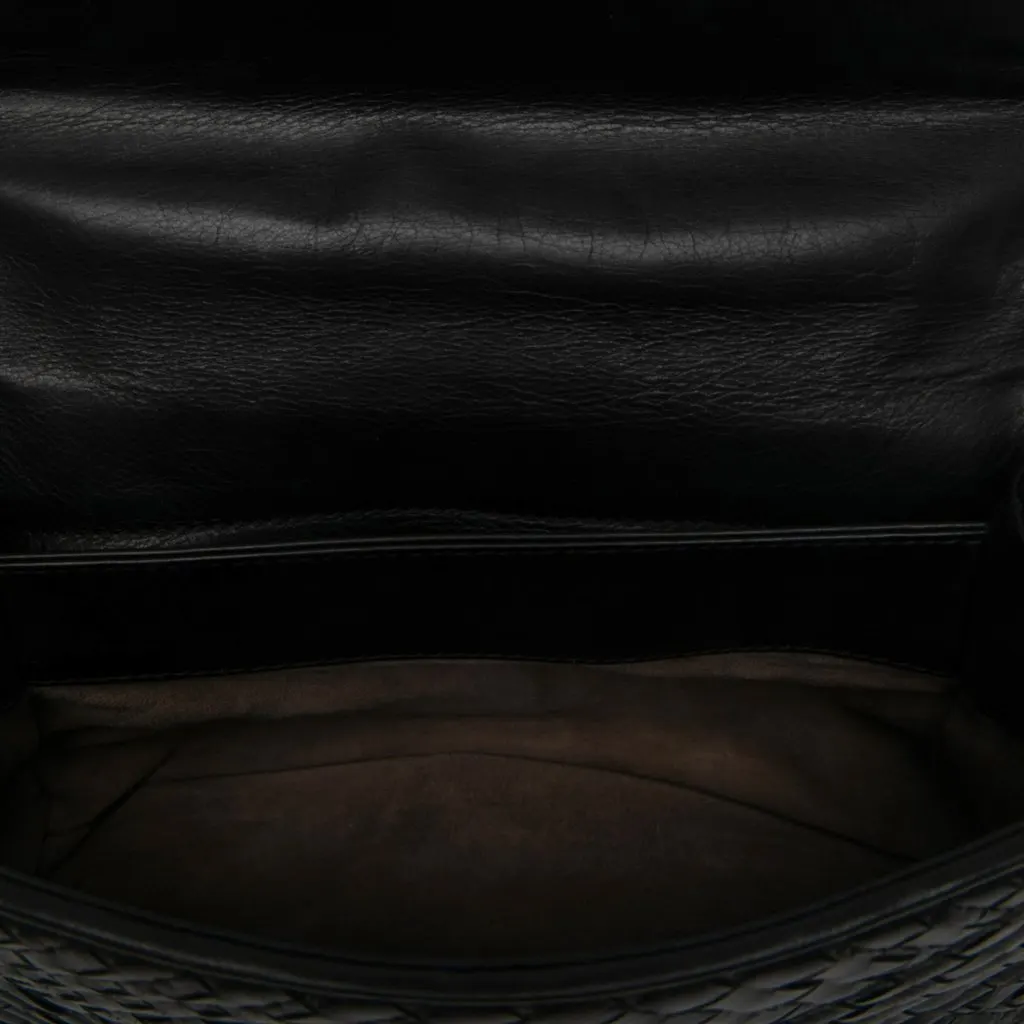 Bottega Veneta Small Nappa Intrecciato Boutis Olimpia Shoulder Bag Black Leather Very good - Model View