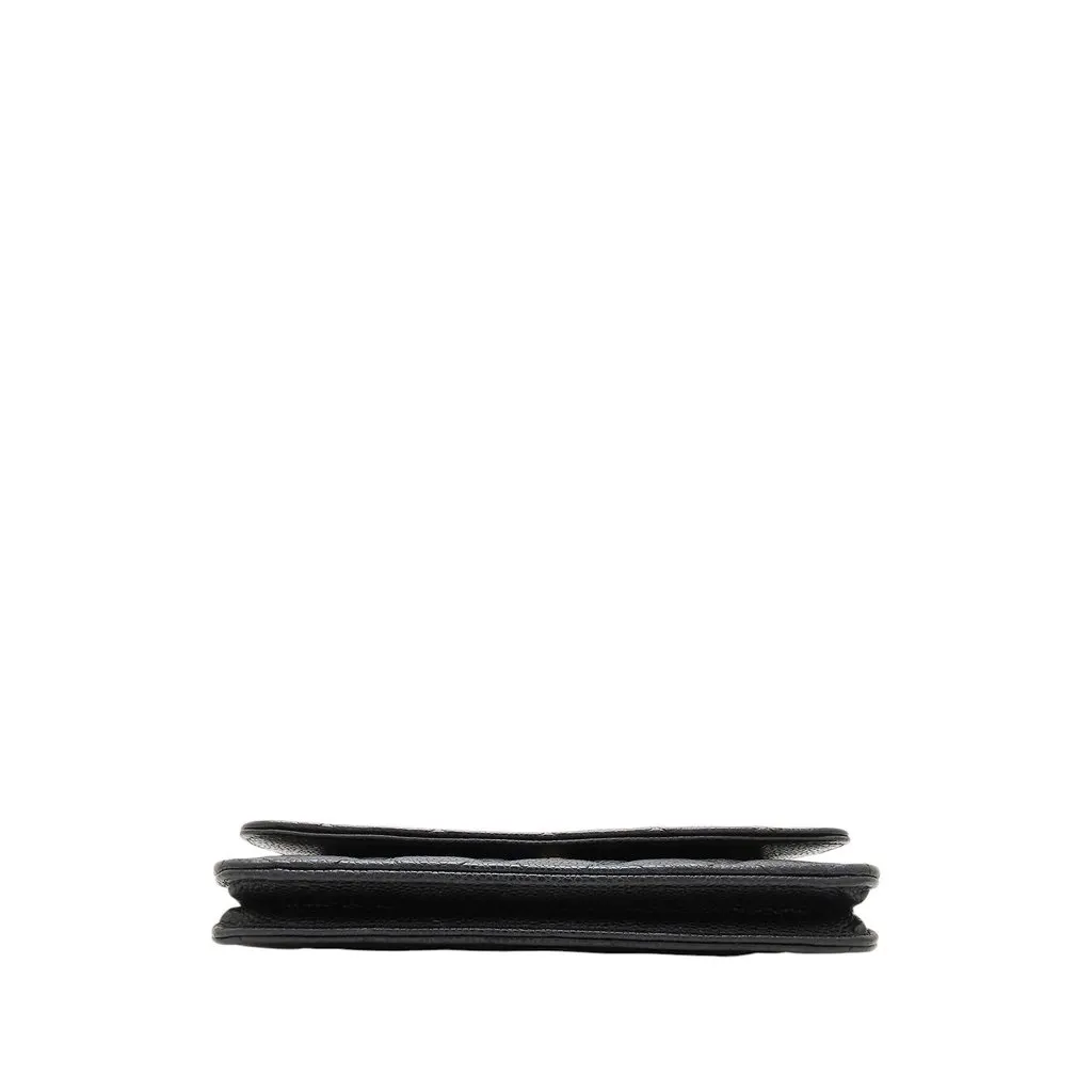 Chanel CC Quilted Caviar Wallet on Chain Black Leather Very good - Inside View
