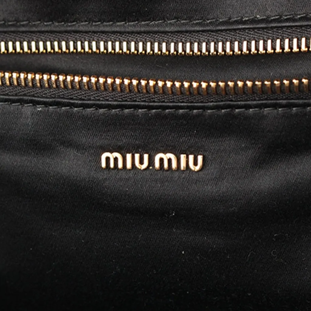 Miu Miu Large Soft Calf Softy Beau Top Handle Bag Black Leather Very good - Box View