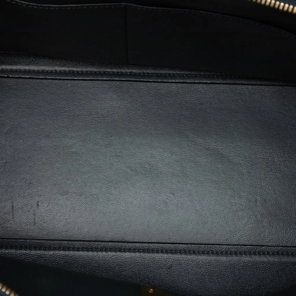 Celine Small Tricolor Leather Trapeze Satchel Black Leather Good - Model View