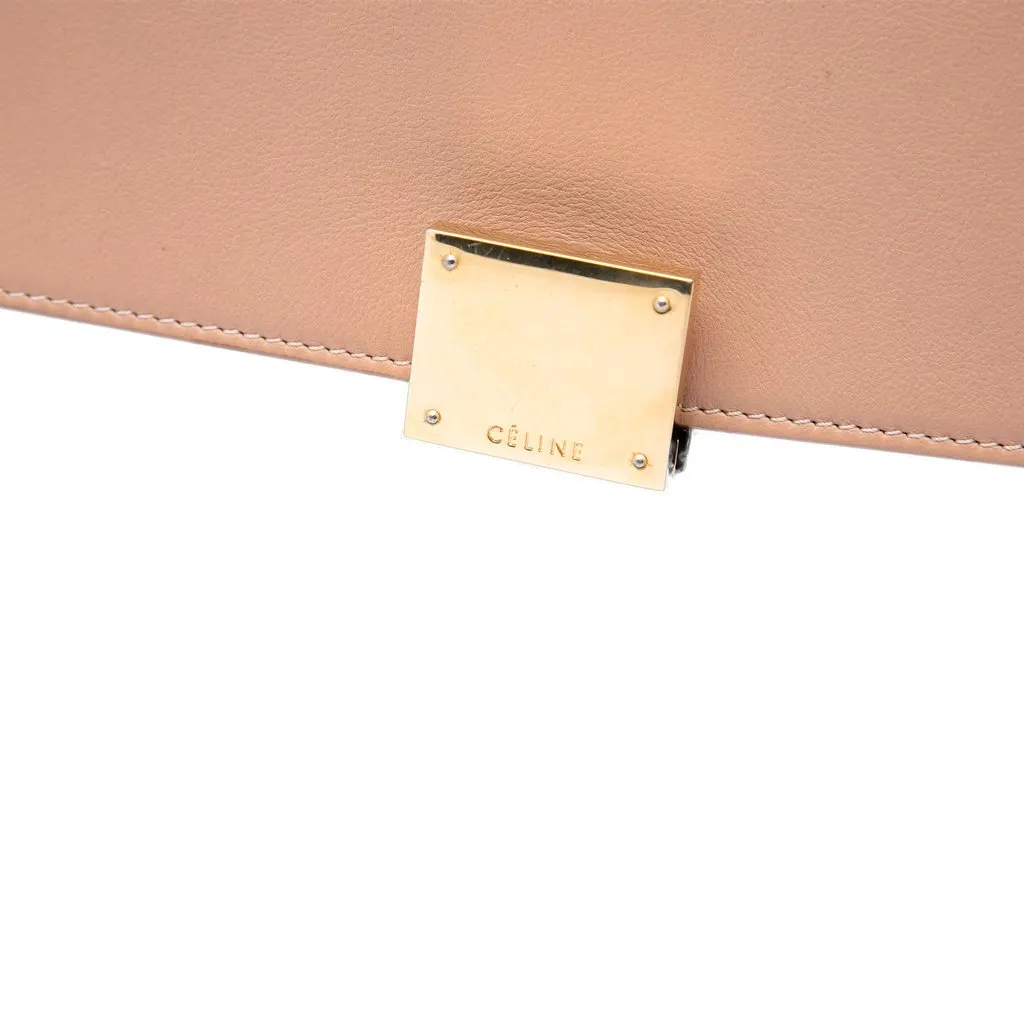 Celine Small Tricolor Leather Trapeze Satchel Black Leather Good - Box View